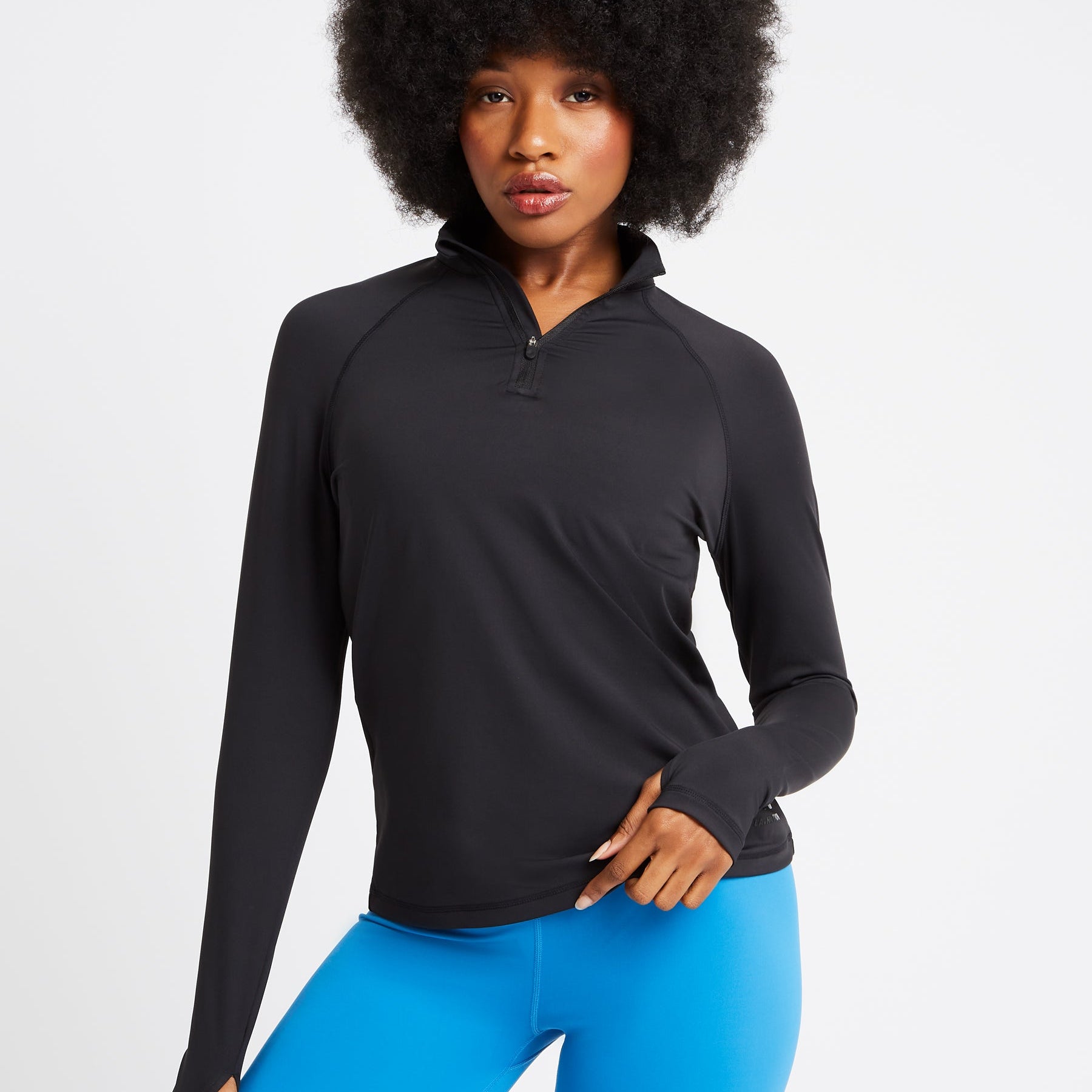 Performance Half Zip Long Sleeve Top-Black