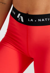 Signature High Waisted Full Length Leggings-Red
