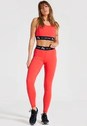 Signature High Waisted Full Length Leggings-Red